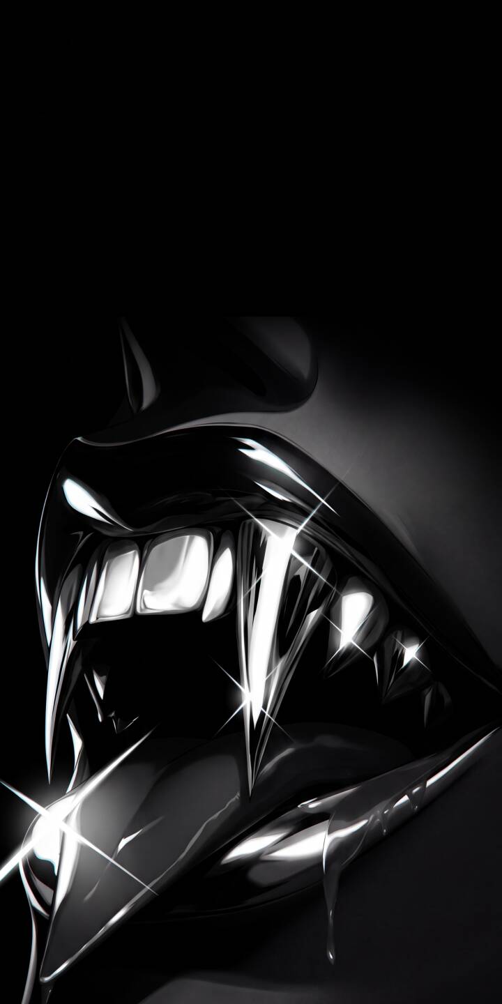 Glistening chrome fangs pierce through ultra-glossy black lips, highlighted by sharp stars, in this alluring 4K wallpaper. This dark aesthetic wallpaper is perfect for any iPhone user seeking a sleek and edgy background. | aesthetic dark vampire iphone wallpaper mobile fangs metallic 4k wallpaper hd wallpaper glossy black lips Glistening chrome fangs pierce through ultra-glossy black lips, highlighted by sharp stars, in this alluring 4K wallpaper. This dark aesthetic wallpaper is perfect for any iPhone user seeking a sleek and edgy background.