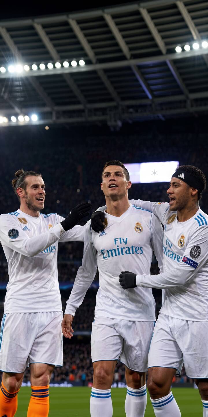 Ronaldo's elated skyward gaze captures a moment of pure joy as he celebrates with teammates Gareth Bale and Marcelo in this dynamic 4K Real Madrid wallpaper for iPhone. The trio's vibrant celebration under the stadium lights makes for a perfect football wallpaper for any fan. | football celebration iphone real madrid wallpaper cristiano ronaldo mobile 4k wallpaper hd wallpaper champions league marcelo gareth bale Ronaldo's elated skyward gaze captures a moment of pure joy as he celebrates with teammates Gareth Bale and Marcelo in this dynamic 4K Real Madrid wallpaper for iPhone. The trio's vibrant celebration under the stadium lights makes for a perfect football wallpaper for any fan.