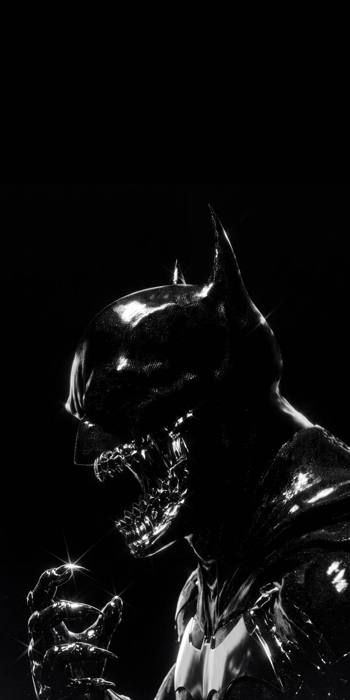 The gleaming metallic details of Batman's skeletal grin, holding a singular shimmering light, emerge from the deep shadows in this striking 4K wallpaper. This dark and terrifying Batman wallpaper for iPhone is a must-have for users seeking an ominous aesthetic. | batman gothic iphone wallpaper dark knight mobile metallic 4k wallpaper hd wallpaper dark aesthetic nightmare dc comics The gleaming metallic details of Batman's skeletal grin, holding a singular shimmering light, emerge from the deep shadows in this striking 4K wallpaper. This dark and terrifying Batman wallpaper for iPhone is a must-have for users seeking an ominous aesthetic.