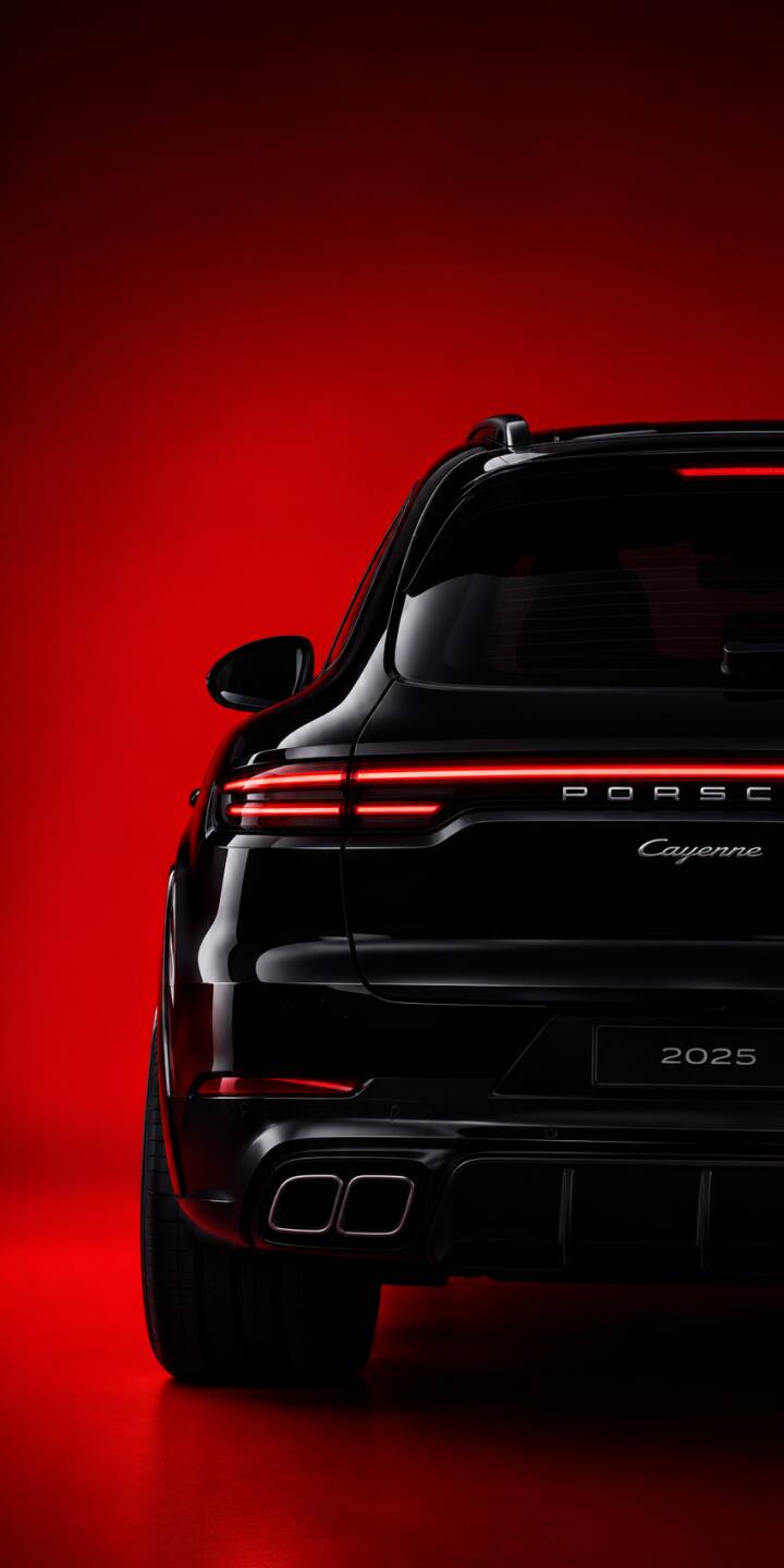 The striking red glow of the studio backdrop highlights the sleek black body and illuminated LED taillights of the 2025 Porsche Cayenne, making it a powerful 4K wallpaper for iPhone. This premium vehicle wallpaper perfectly captures modern automotive luxury. | hot 4k cars 4k porsche The striking red glow of the studio backdrop highlights the sleek black body and illuminated LED taillights of the 2025 Porsche Cayenne, making it a powerful 4K wallpaper for iPhone. This premium vehicle wallpaper perfectly captures modern automotive luxury.