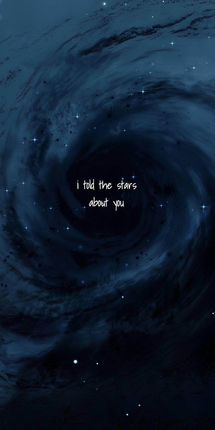 A mesmerizing deep blue nebula swirls in a cosmic vortex, adorned with sparkling stars and the romantic quote 'i told the stars about you,' creating an enchanting 4K wallpaper. This celestial backdrop is a perfect aesthetic wallpaper for your iPhone. | aesthetic quote iphone galaxy stars wallpaper dark blue mobile 4k wallpaper hd wallpaper celestial A mesmerizing deep blue nebula swirls in a cosmic vortex, adorned with sparkling stars and the romantic quote 'i told the stars about you,' creating an enchanting 4K wallpaper. This celestial backdrop is a perfect aesthetic wallpaper for your iPhone.