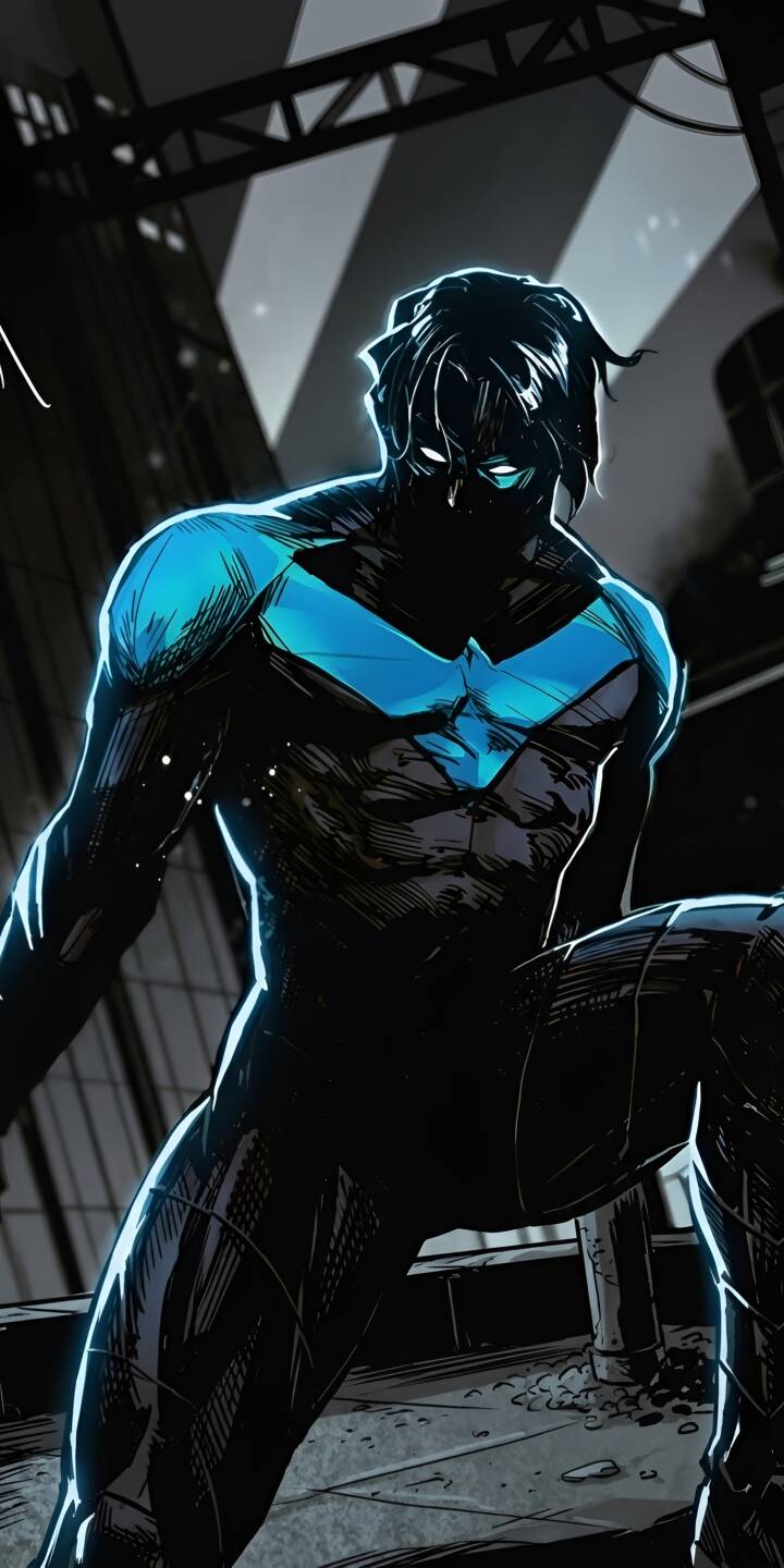 Nightwing's piercing blue eyes glow intensely, mirroring his iconic emblem against the dark, monochromatic city background in this stunning 4K wallpaper. This dynamic vigilante wallpaper is an essential iPhone lock screen for fans of the DC hero. | art batman 4k fan art nightwing Nightwing's piercing blue eyes glow intensely, mirroring his iconic emblem against the dark, monochromatic city background in this stunning 4K wallpaper. This dynamic vigilante wallpaper is an essential iPhone lock screen for fans of the DC hero.