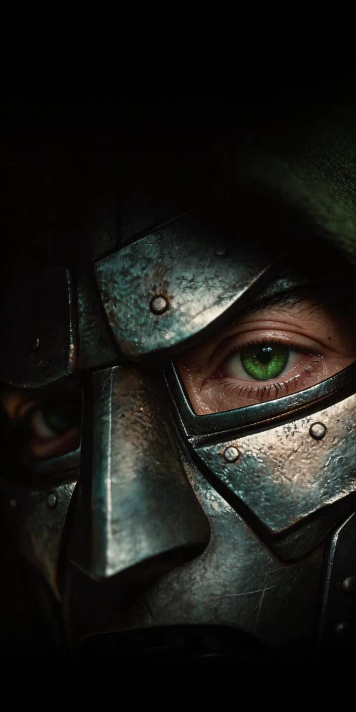 Doctor Doom's piercing green eyes gaze intently through his weathered metallic mask in this dark 4K wallpaper, making it an imposing wallpaper for iPhone users. | dark marvel doom iphone wallpaper doctor doom mobile green eyes metallic 4k wallpaper hd wallpaper supervillain Doctor Doom's piercing green eyes gaze intently through his weathered metallic mask in this dark 4K wallpaper, making it an imposing wallpaper for iPhone users.