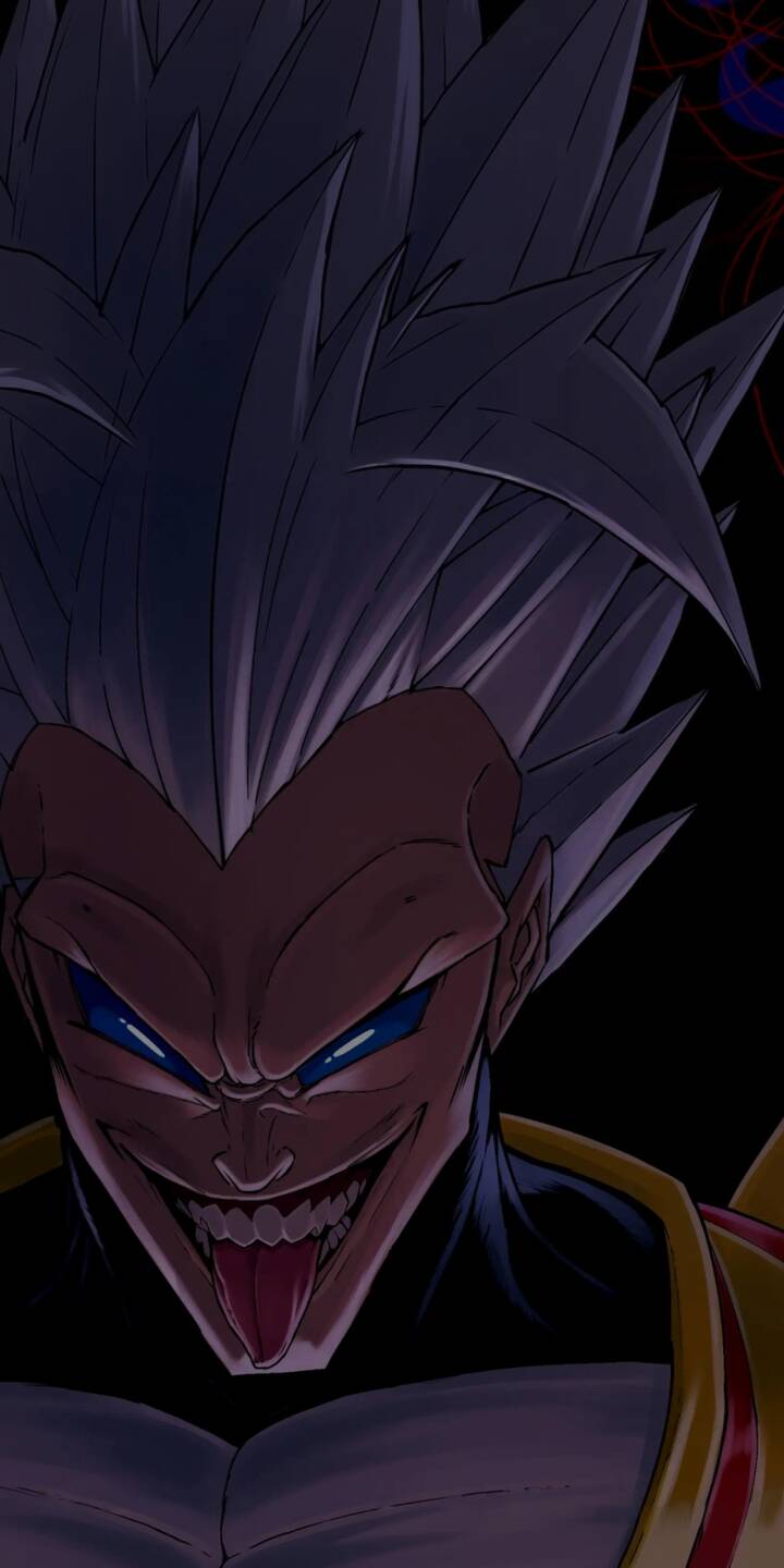 Baby Vegeta's menacing wide grin and glowing blue eyes dominate this dark 4K wallpaper, making it an intense wallpaper for iPhone users seeking villainous anime themes. | dark anime iphone villain wallpaper vegeta mobile 4k wallpaper hd wallpaper baby vegeta dragon ball gt dbgt Baby Vegeta's menacing wide grin and glowing blue eyes dominate this dark 4K wallpaper, making it an intense wallpaper for iPhone users seeking villainous anime themes.