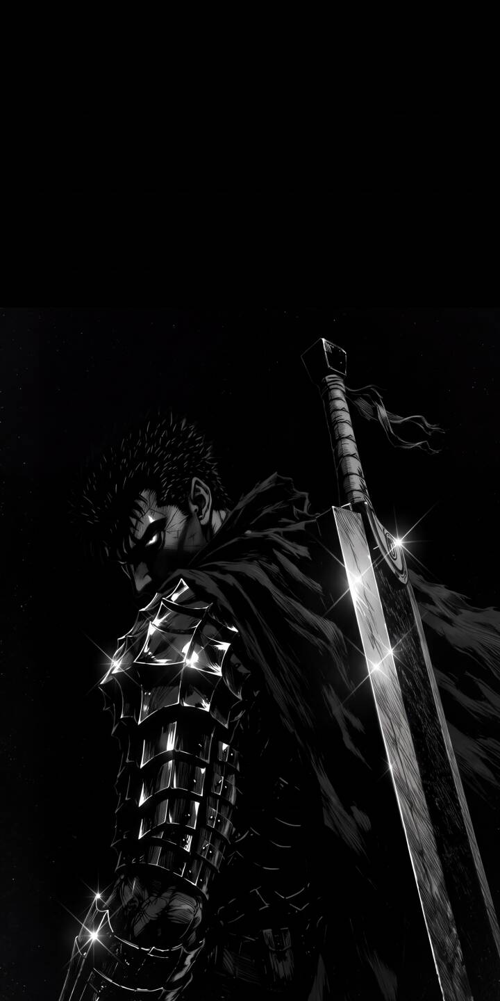 The iconic Dragonslayer sword gleams with sharp reflections on its blade as Guts' intricate armor shimmers with bright highlights in this intense 4K wallpaper. This dark and powerful Berserk wallpaper is an essential download for any iPhone owner. | dark armor manga iphone wallpaper guts berserk mobile 4k wallpaper hd wallpaper monochrome dragonslayer The iconic Dragonslayer sword gleams with sharp reflections on its blade as Guts' intricate armor shimmers with bright highlights in this intense 4K wallpaper. This dark and powerful Berserk wallpaper is an essential download for any iPhone owner.