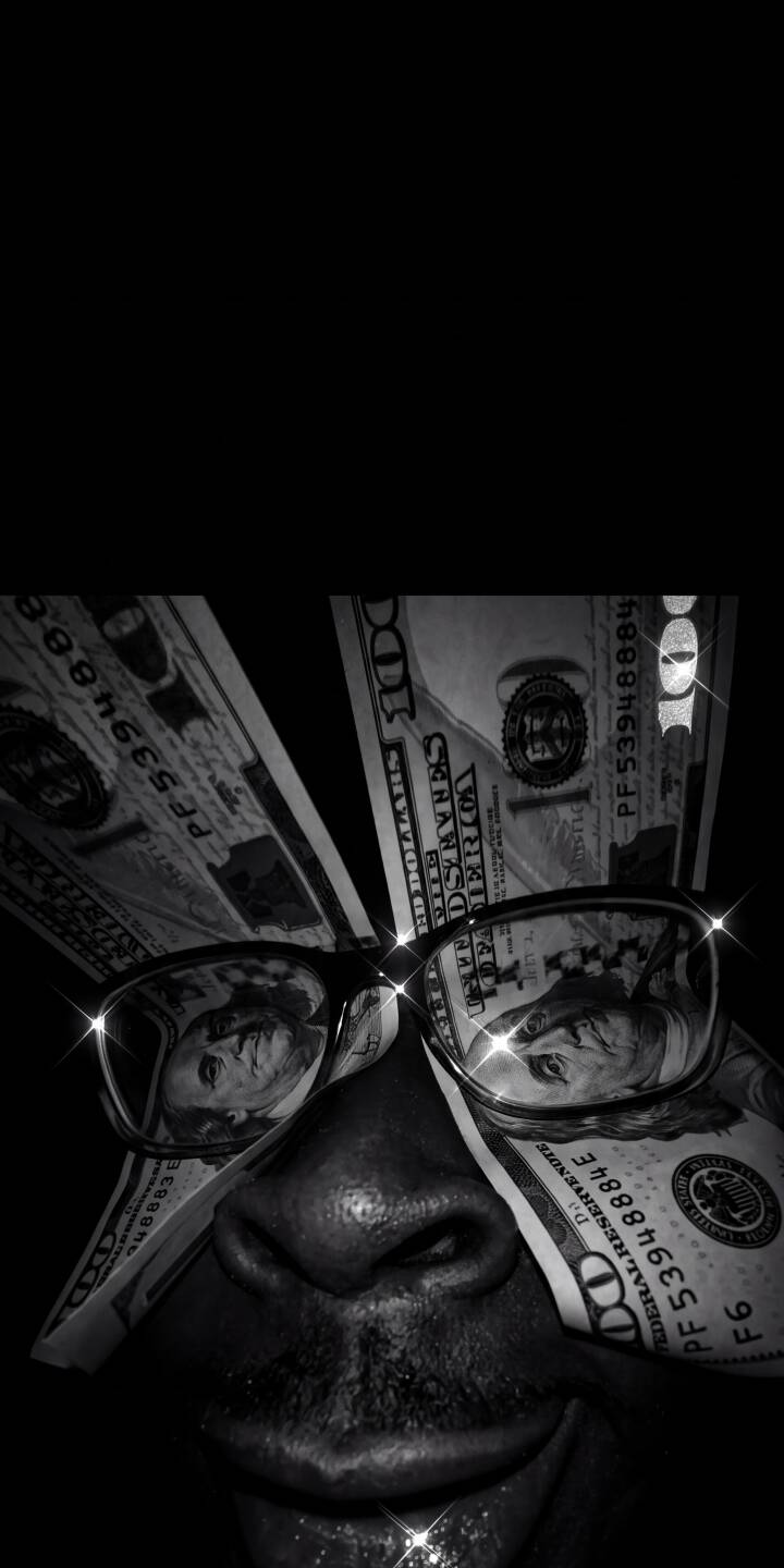 Sparkling reflections gleam in the eyeglasses, framing hundred-dollar bills artfully draped over a partially obscured face in this sleek monochrome 4K wallpaper. This unique money-themed wallpaper is perfect for personalizing your iPhone with a touch of luxury. | aesthetic glasses cash money iphone luxury wallpaper dollars mobile 4k wallpaper hd wallpaper monochrome Sparkling reflections gleam in the eyeglasses, framing hundred-dollar bills artfully draped over a partially obscured face in this sleek monochrome 4K wallpaper. This unique money-themed wallpaper is perfect for personalizing your iPhone with a touch of luxury.