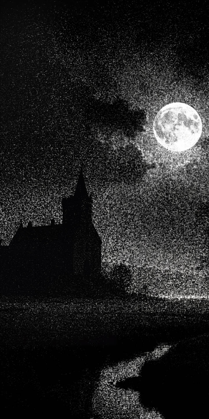 A luminous full moon casts a serene glow across the textured night sky, illuminating the stark silhouette of a gothic castle with its towering spires in this mesmerizing 4K wallpaper, perfect as an eerie iPhone wallpaper. | landscape dark night moon gothic castle iphone wallpaper silhouette mobile 4k wallpaper hd wallpaper mysterious eerie A luminous full moon casts a serene glow across the textured night sky, illuminating the stark silhouette of a gothic castle with its towering spires in this mesmerizing 4K wallpaper, perfect as an eerie iPhone wallpaper.
