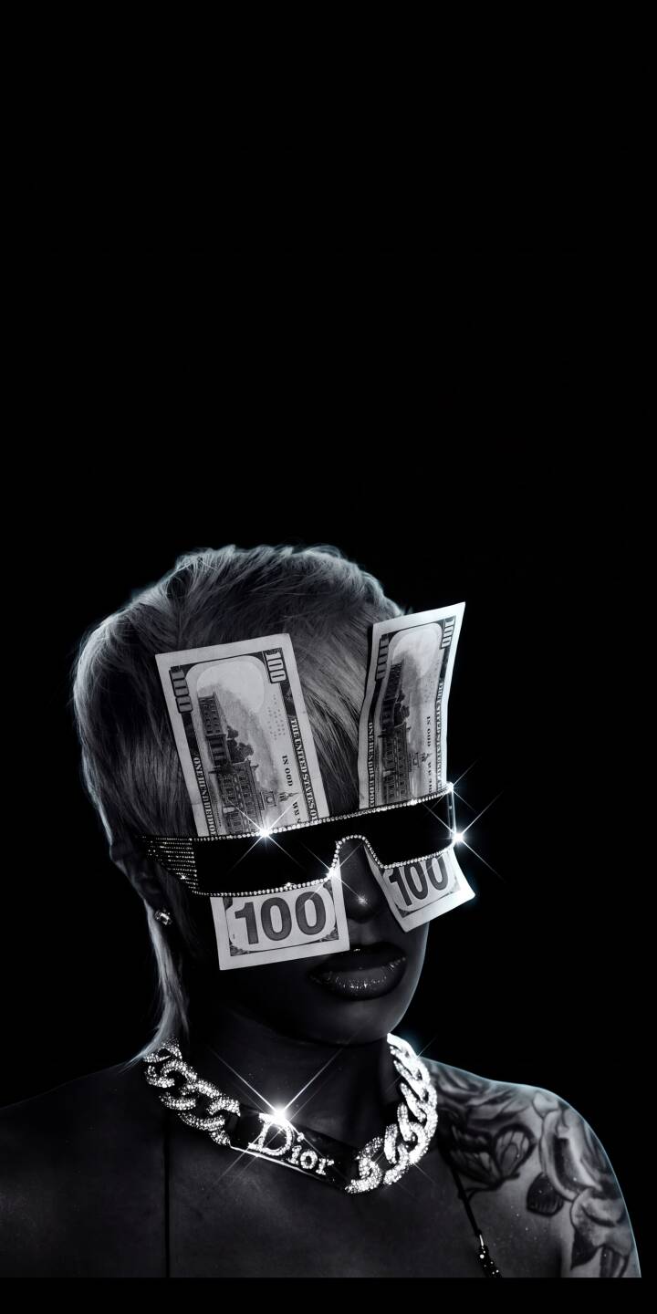 Crisp hundred-dollar bills obscure chic sunglasses, reflecting an opulent style in this stunning 4K monochromatic wallpaper - a luxurious wallpaper choice for any iPhone. | aesthetic sunglasses money iphone luxury wallpaper dior grayscale mobile 4k wallpaper hd wallpaper dollar bills Crisp hundred-dollar bills obscure chic sunglasses, reflecting an opulent style in this stunning 4K monochromatic wallpaper - a luxurious wallpaper choice for any iPhone.
