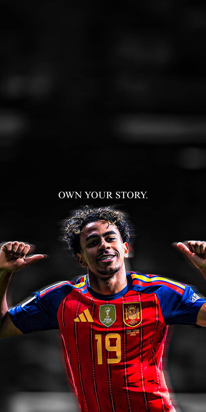 A joyful football player in a vibrant red Spain jersey flashes a wide smile and gives a thumbs-up in this motivational 4K wallpaper. This dynamic wallpaper, featuring the inspiring phrase "OWN YOUR STORY" above the player, is perfect for iPhone users. | sports football athlete motivational iphone soccer spain wallpaper mobile 4k wallpaper hd wallpaper red jersey A joyful football player in a vibrant red Spain jersey flashes a wide smile and gives a thumbs-up in this motivational 4K wallpaper. This dynamic wallpaper, featuring the inspiring phrase "OWN YOUR STORY" above the player, is perfect for iPhone users.