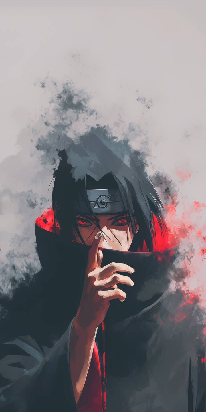 Itachi's piercing red Sharingan eyes glow intensely as he brings a finger to his lips in this enigmatic 4K wallpaper, making it a perfect wallpaper for any iPhone. Dark smoke billows around his iconic Akatsuki cloak, highlighting his mysterious aura. | anime naruto iphone uchiha itachi akatsuki wallpaper sharingan mobile 4k wallpaper hd wallpaper mysterious Itachi's piercing red Sharingan eyes glow intensely as he brings a finger to his lips in this enigmatic 4K wallpaper, making it a perfect wallpaper for any iPhone. Dark smoke billows around his iconic Akatsuki cloak, highlighting his mysterious aura.