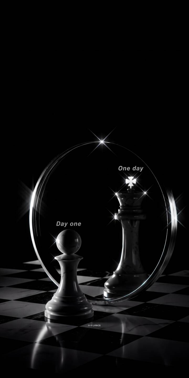 A lone chess pawn gazes intently into a mirrored reflection, envisioning itself as a powerful queen in this striking 4K wallpaper. This inspirational black and white wallpaper, featuring the "Day one" and "One day" text, is a perfect motivational background for your iPhone. | motivational iphone wallpaper black and white queen mobile chess 4k wallpaper hd wallpaper monochrome inspiration pawn A lone chess pawn gazes intently into a mirrored reflection, envisioning itself as a powerful queen in this striking 4K wallpaper. This inspirational black and white wallpaper, featuring the "Day one" and "One day" text, is a perfect motivational background for your iPhone.