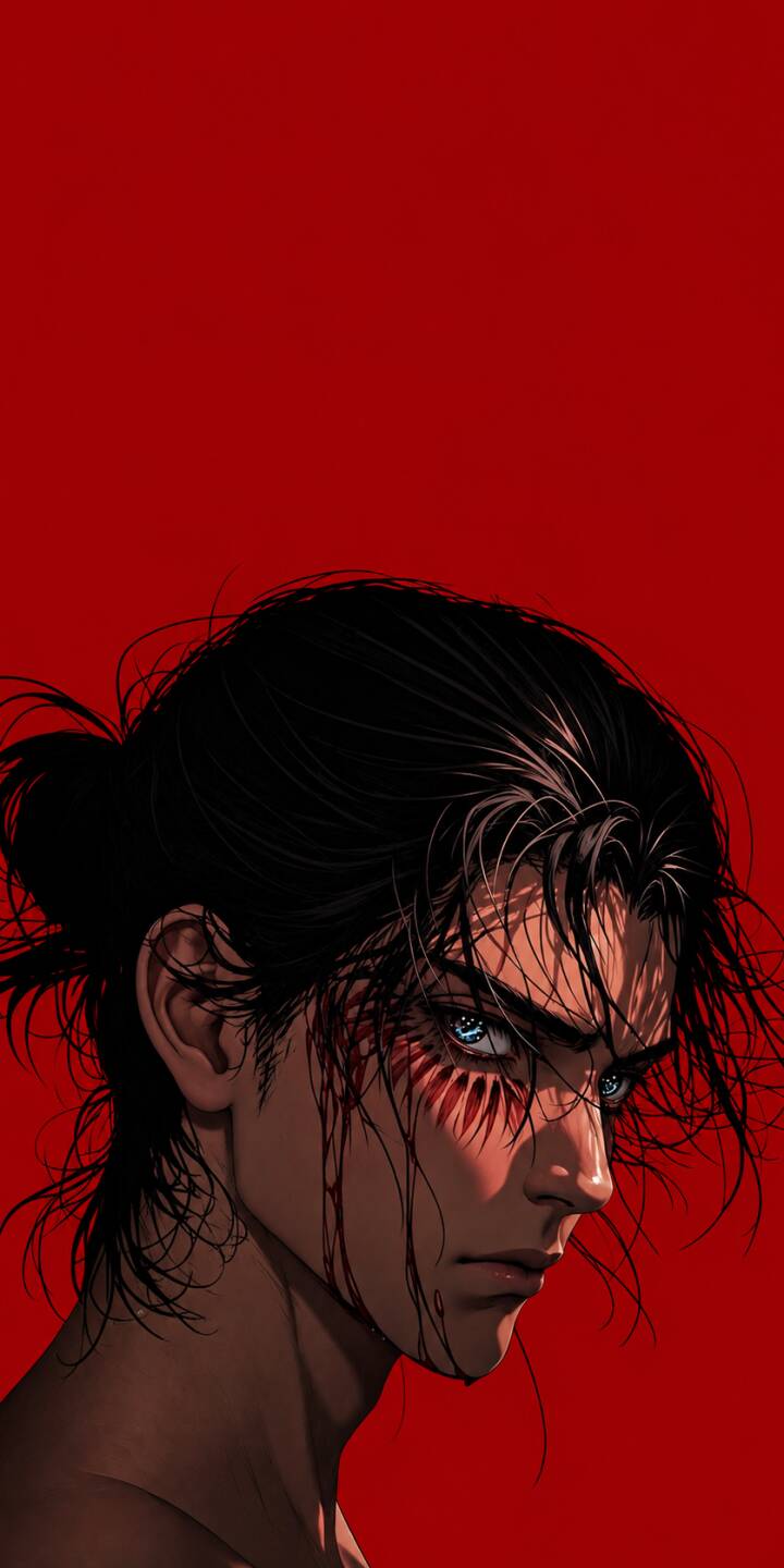 Glowing blue eyes pierce intensely from Eren Yeager's face, accented by crimson marks, against a stark red background in this compelling 4K wallpaper. A perfect anime wallpaper for iPhone users, capturing a dark and aesthetic mood from the series. | aesthetic anime 4k amoled attack on titan Glowing blue eyes pierce intensely from Eren Yeager's face, accented by crimson marks, against a stark red background in this compelling 4K wallpaper. A perfect anime wallpaper for iPhone users, capturing a dark and aesthetic mood from the series.
