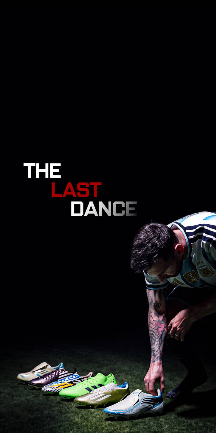 A nostalgic row of iconic football boots stretches across the grass as Lionel Messi, in his Argentina jersey, gazes reflectively beneath the striking 'THE LAST DANCE' text in this poignant 4K wallpaper. This powerful career tribute wallpaper is an essential download for any iPhone. | football iphone messi soccer last dance wallpaper legend lionel messi mobile 4k wallpaper hd wallpaper boots A nostalgic row of iconic football boots stretches across the grass as Lionel Messi, in his Argentina jersey, gazes reflectively beneath the striking 'THE LAST DANCE' text in this poignant 4K wallpaper. This powerful career tribute wallpaper is an essential download for any iPhone.
