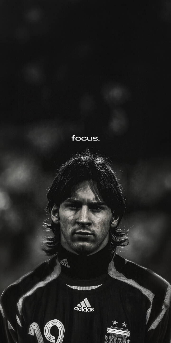 Lionel Messi's intense, focused gaze dominates this striking black and white 4K wallpaper, featuring the motivational word 'focus.' above him. This dramatic image is an ideal wallpaper for iPhone users seeking inspiration from the football legend. | football focus iphone messi soccer wallpaper black and white lionel messi mobile 4k wallpaper hd wallpaper monochrome Lionel Messi's intense, focused gaze dominates this striking black and white 4K wallpaper, featuring the motivational word 'focus.' above him. This dramatic image is an ideal wallpaper for iPhone users seeking inspiration from the football legend.