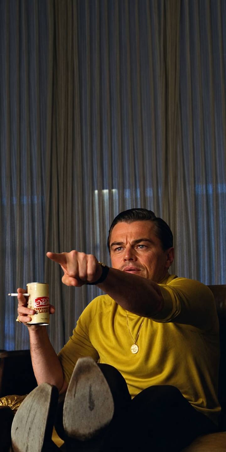With an intense expression, Leonardo DiCaprio gestures with a pointed finger, holding a drink and cigarette in his mustard yellow shirt, perfect as a 4K iPhone wallpaper. This iconic meme moment makes for a striking mobile wallpaper. | meme iphone wallpaper leonardo dicaprio mobile hollywood 4k wallpaper hd wallpaper pointing once upon a time in hollywood rick dalton With an intense expression, Leonardo DiCaprio gestures with a pointed finger, holding a drink and cigarette in his mustard yellow shirt, perfect as a 4K iPhone wallpaper. This iconic meme moment makes for a striking mobile wallpaper.
