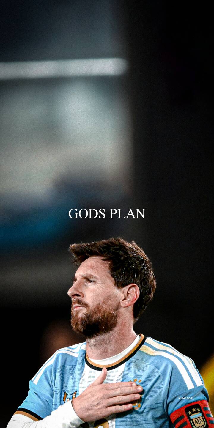 Striking text 'GODS PLAN' floats above Lionel Messi, who stands with his hand over his heart in his iconic Argentina jersey, making this a powerful 4K wallpaper for iPhone. This patriotic wallpaper captures his profound dedication in crisp detail. | football iphone messi argentina wallpaper lionel messi mobile 4k wallpaper hd wallpaper patriotic inspirational gods plan Striking text 'GODS PLAN' floats above Lionel Messi, who stands with his hand over his heart in his iconic Argentina jersey, making this a powerful 4K wallpaper for iPhone. This patriotic wallpaper captures his profound dedication in crisp detail.