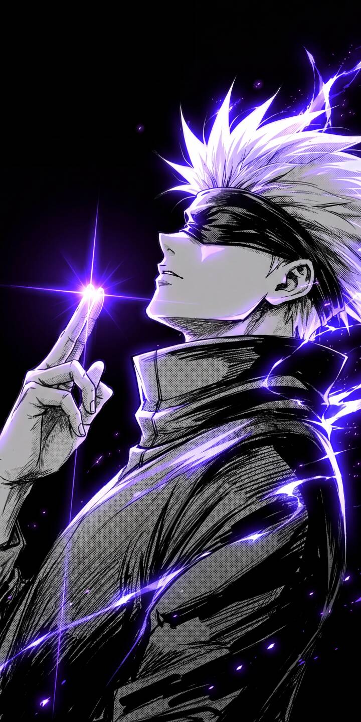 Striking purple energy crackles around Satoru Gojo, whose blindfolded visage and spiky white hair are illuminated by a radiant starburst of power from his index finger. This mesmerizing 4K wallpaper for iPhone truly embodies his formidable aura and makes for an incredible screen wallpaper. | aesthetic purple anime iphone wallpaper gojo mobile 4k wallpaper hd wallpaper energy jujutsu kaisen satoru gojo Striking purple energy crackles around Satoru Gojo, whose blindfolded visage and spiky white hair are illuminated by a radiant starburst of power from his index finger. This mesmerizing 4K wallpaper for iPhone truly embodies his formidable aura and makes for an incredible screen wallpaper.