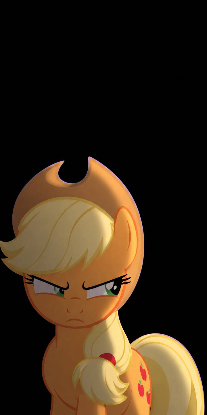Applejack's stern expression and side glance dominate this striking 4K wallpaper, illuminated by a warm side light highlighting her iconic cowboy hat. This vibrant wallpaper is perfect for your iPhone, showcasing the beloved My Little Pony character. | cartoon cowboy hat iphone wallpaper mobile 4k wallpaper hd wallpaper my little pony pony applejack grumpy mlp Applejack's stern expression and side glance dominate this striking 4K wallpaper, illuminated by a warm side light highlighting her iconic cowboy hat. This vibrant wallpaper is perfect for your iPhone, showcasing the beloved My Little Pony character.