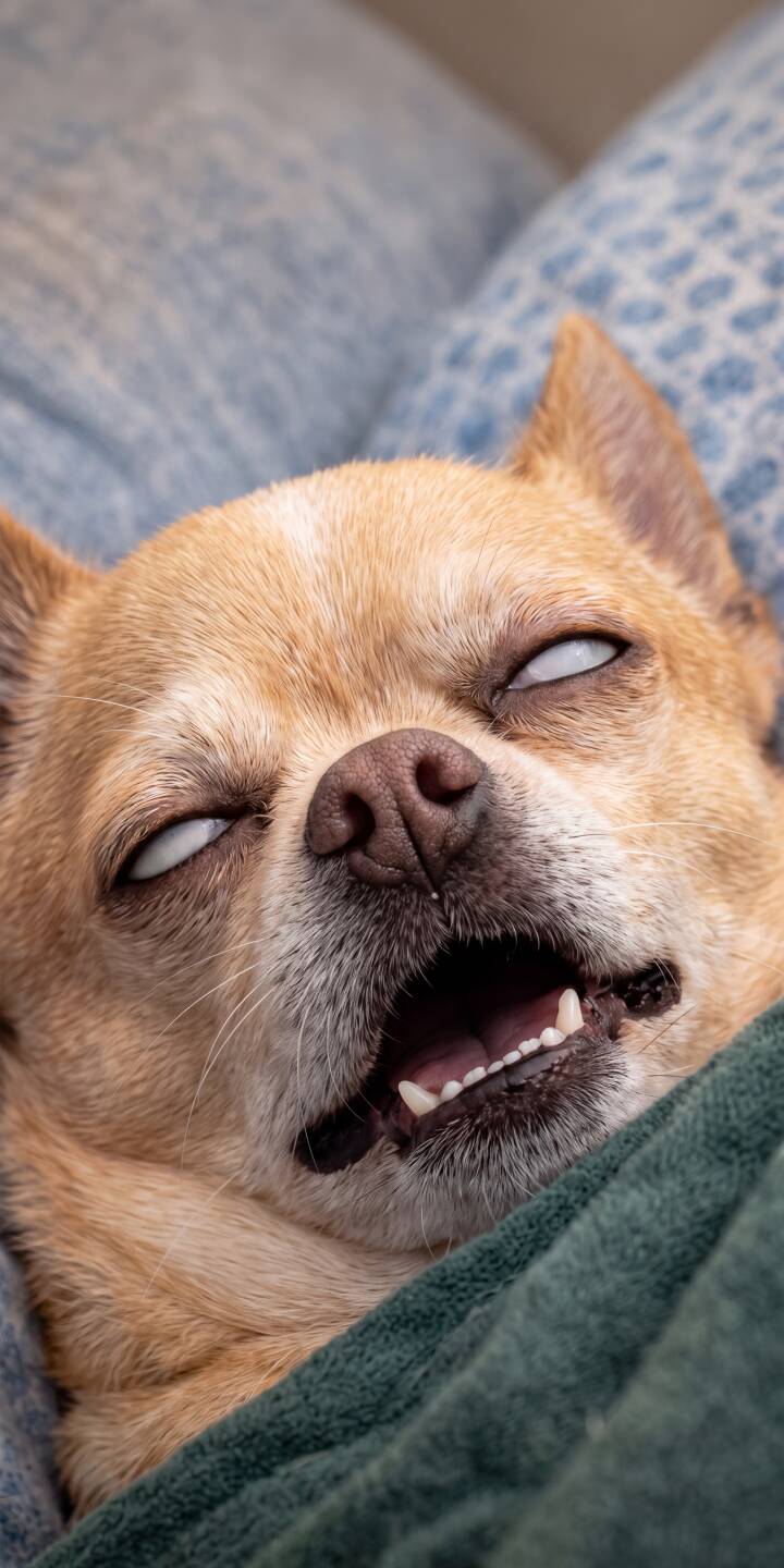 With eyes rolled back and a blissfully open mouth showing tiny teeth, this chihuahua is deep in a hilariously profound sleep, creating a charming 4K wallpaper. This unique animal wallpaper is perfect for bringing a smile to your face every time you pick up your iPhone. | funny dog pet cute iphone wallpaper sleepy mobile 4k wallpaper hd wallpaper chihuahua With eyes rolled back and a blissfully open mouth showing tiny teeth, this chihuahua is deep in a hilariously profound sleep, creating a charming 4K wallpaper. This unique animal wallpaper is perfect for bringing a smile to your face every time you pick up your iPhone.