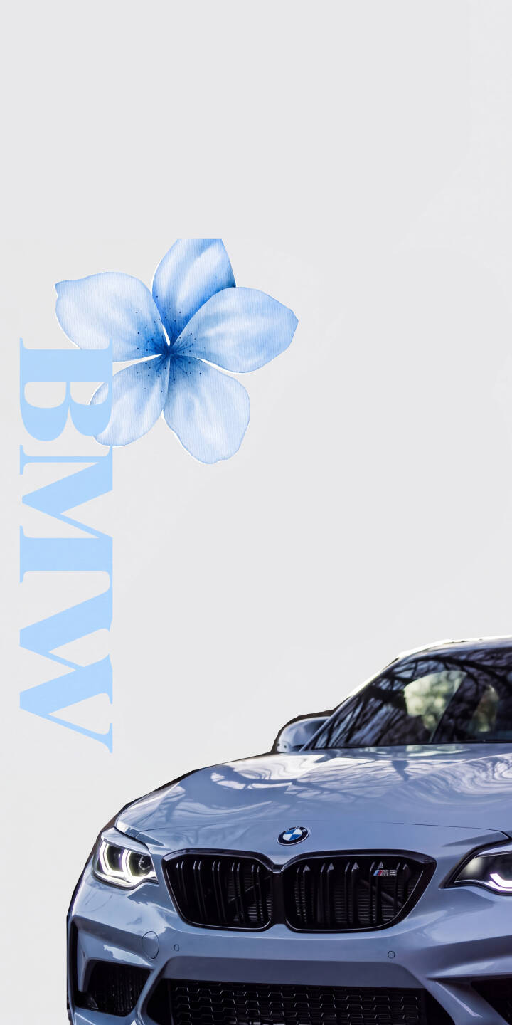 A beautiful light blue BMW sports car, with its distinctive black grille and bright headlights, is elegantly featured alongside a delicate watercolor flower and vertical BMW logo in this 4K wallpaper; it's a perfect minimalist car wallpaper for iPhone users. | aesthetic flower car iphone bmw minimalist wallpaper mobile 4k wallpaper hd wallpaper automotive watercolor A beautiful light blue BMW sports car, with its distinctive black grille and bright headlights, is elegantly featured alongside a delicate watercolor flower and vertical BMW logo in this 4K wallpaper; it's a perfect minimalist car wallpaper for iPhone users.