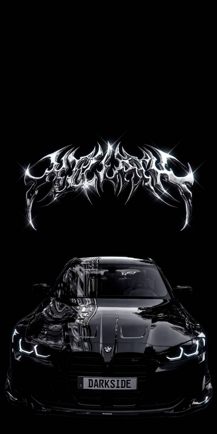 The prominent chrome Darkside logo gleams above a sleek black BMW M4, its illuminated headlights piercing through the dark in this stunning 4K wallpaper. This dynamic car wallpaper is perfect for personalizing your iPhone. | chrome iphone wallpaper black car bmw m4 mobile 4k wallpaper hd wallpaper automotive sleek darkside The prominent chrome Darkside logo gleams above a sleek black BMW M4, its illuminated headlights piercing through the dark in this stunning 4K wallpaper. This dynamic car wallpaper is perfect for personalizing your iPhone.