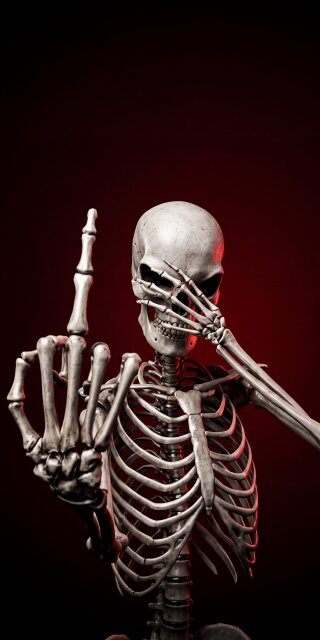 Middle Finger Skeleton Wallpaper