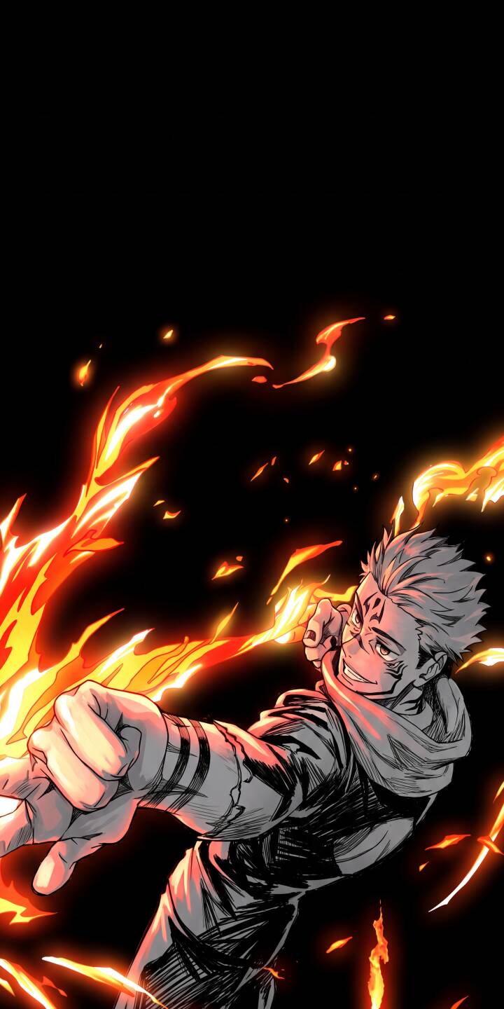 Orange flames burst vibrantly around Sukuna as he showcases a wicked grin and powerful outstretched pose in this intense 4K wallpaper – a mesmerizing iPhone wallpaper for any fan of the King of Curses. | fire anime iphone wallpaper sukuna mobile flames 4k wallpaper hd wallpaper epic jujutsu kaisen cursed energy Orange flames burst vibrantly around Sukuna as he showcases a wicked grin and powerful outstretched pose in this intense 4K wallpaper – a mesmerizing iPhone wallpaper for any fan of the King of Curses.
