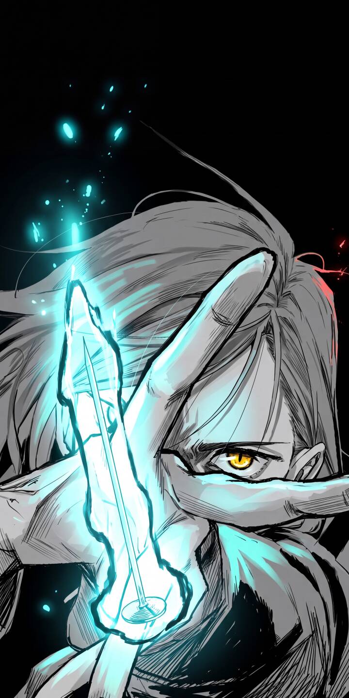 A piercing yellow eye gazes intently past a vibrant, glowing cyan blade in this striking 4K wallpaper, making it a compelling choice for any iPhone wallpaper collection. The character's grayscale design against a deep black background emphasizes the intense energy of the scene. | warrior neon anime iphone wallpaper mobile yellow eyes 4k wallpaper hd wallpaper dark aesthetic mysterious glowing blade A piercing yellow eye gazes intently past a vibrant, glowing cyan blade in this striking 4K wallpaper, making it a compelling choice for any iPhone wallpaper collection. The character's grayscale design against a deep black background emphasizes the intense energy of the scene.