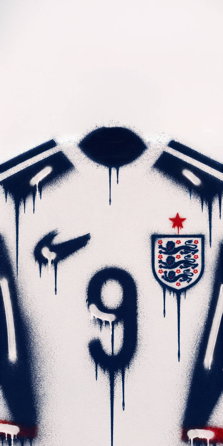 Dark blue spray paint drips down an England football jersey, showcasing the iconic number 9, Nike swoosh, and a red-starred crest in this vibrant 4K wallpaper. This dynamic graffiti wallpaper is a perfect download for iPhone users. | football iphone soccer wallpaper jersey graffiti mobile spray paint 4k wallpaper hd wallpaper england number nine Dark blue spray paint drips down an England football jersey, showcasing the iconic number 9, Nike swoosh, and a red-starred crest in this vibrant 4K wallpaper. This dynamic graffiti wallpaper is a perfect download for iPhone users.