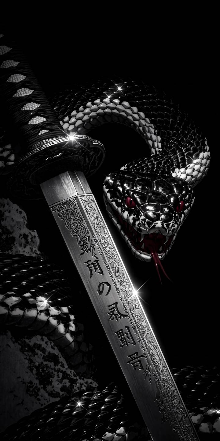 Crimson red eyes pierce the darkness as a venomous snake, scales gleaming, coils menacingly beside an exquisitely engraved katana in this striking 4K wallpaper—a truly dark and captivating wallpaper for iPhone. | aesthetic dark snake iphone katana wallpaper red eyes mobile serpent 4k wallpaper hd wallpaper japanese sword Crimson red eyes pierce the darkness as a venomous snake, scales gleaming, coils menacingly beside an exquisitely engraved katana in this striking 4K wallpaper—a truly dark and captivating wallpaper for iPhone.