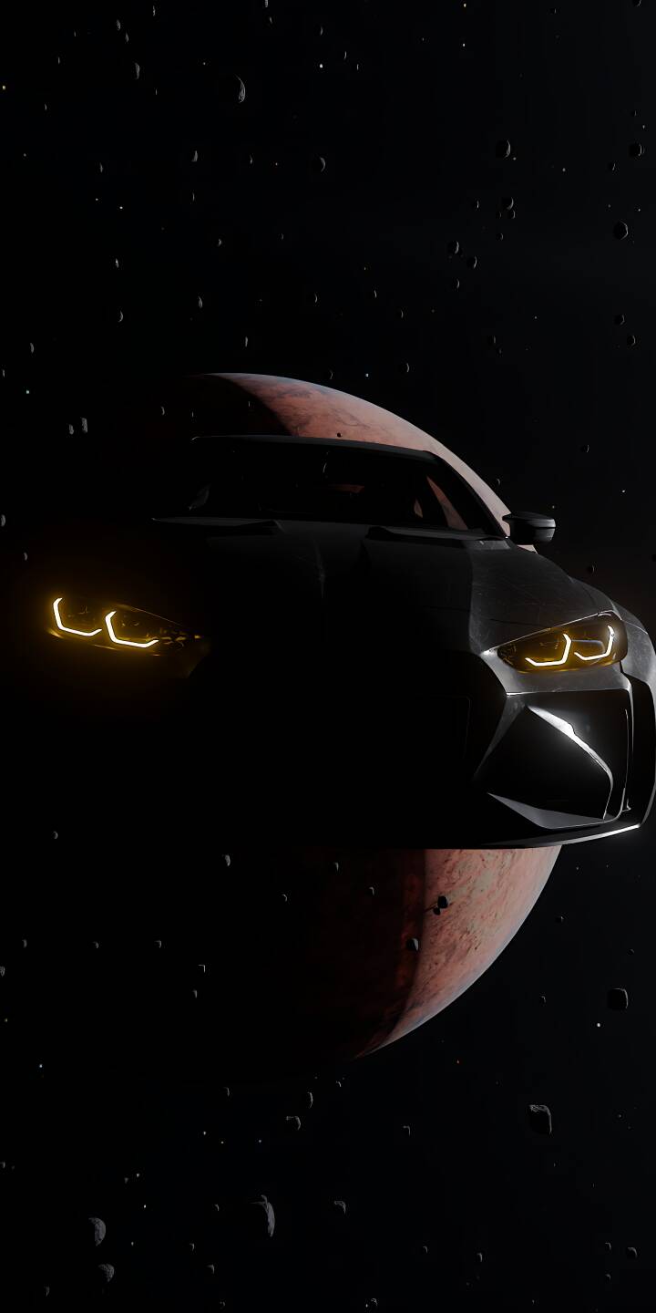 The fierce glow of yellow headlights cuts through the darkness as a sleek, futuristic car hovers near a red planet in this striking 4K wallpaper — an ideal wallpaper for your iPhone with its space-age aesthetic. | car iphone wallpaper mobile 4k wallpaper hd wallpaper space car dark aesthetic outer space sci-fi futuristic car The fierce glow of yellow headlights cuts through the darkness as a sleek, futuristic car hovers near a red planet in this striking 4K wallpaper — an ideal wallpaper for your iPhone with its space-age aesthetic.
