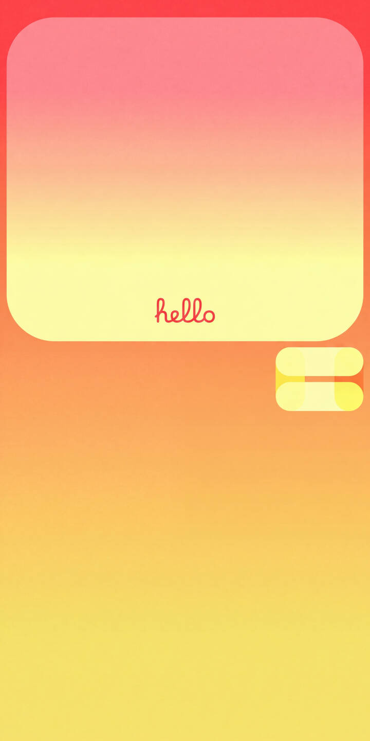 The friendly 'hello' message in red script pops against a vibrant red-orange to yellow gradient, making a cheerful 4K wallpaper perfect for iPhone. This minimalist design, featuring subtle rounded shapes and a unique side graphic, offers a bright and inviting screen wallpaper. | aesthetic iphone minimalist wallpaper gradient hello bright mobile warm 4k wallpaper hd wallpaper orange yellow The friendly 'hello' message in red script pops against a vibrant red-orange to yellow gradient, making a cheerful 4K wallpaper perfect for iPhone. This minimalist design, featuring subtle rounded shapes and a unique side graphic, offers a bright and inviting screen wallpaper.