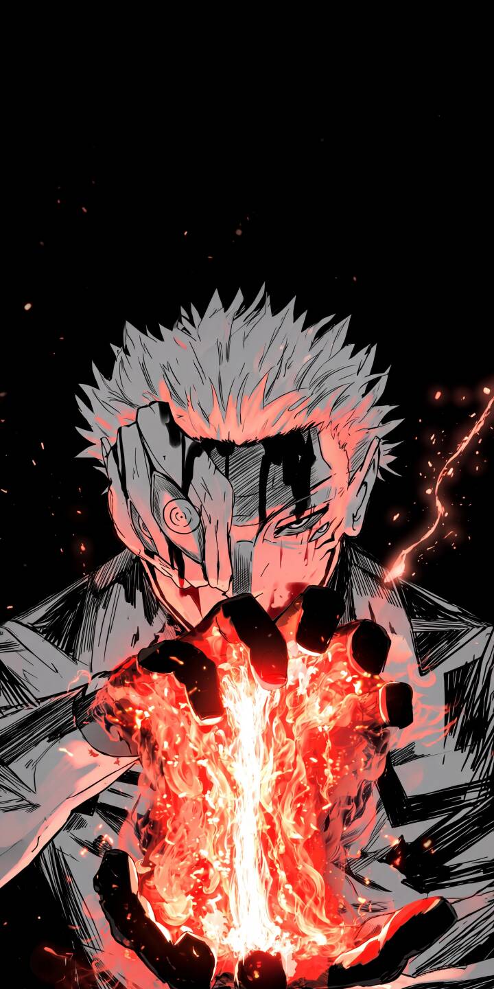 Blazing red and orange flames ignite Sukuna's hands, casting an eerie glow on his menacing face in this intense 4K wallpaper. It's a gripping anime wallpaper perfect for any iPhone. | anime iphone demon wallpaper sukuna mobile flames 4k wallpaper hd wallpaper dark aesthetic jujutsu kaisen cursed energy Blazing red and orange flames ignite Sukuna's hands, casting an eerie glow on his menacing face in this intense 4K wallpaper. It's a gripping anime wallpaper perfect for any iPhone.