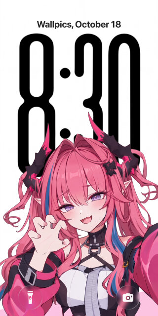 Playful Pink Haired Demon Wallpaper
