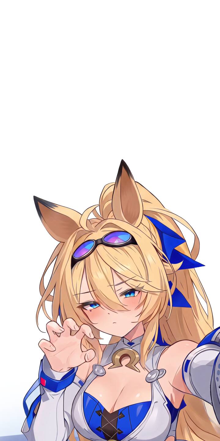 Bright blue eyes gleam from beneath a curtain of blonde hair as this playful fox girl makes a charming paw gesture in this stunning 4K wallpaper. This captivating anime wallpaper for iPhone features her iridescent sunglasses and a subtle blush, making it a perfect background. | sunglasses cute blonde iphone wallpaper anime girl blue eyes mobile 4k wallpaper hd wallpaper fox girl playful Bright blue eyes gleam from beneath a curtain of blonde hair as this playful fox girl makes a charming paw gesture in this stunning 4K wallpaper. This captivating anime wallpaper for iPhone features her iridescent sunglasses and a subtle blush, making it a perfect background.