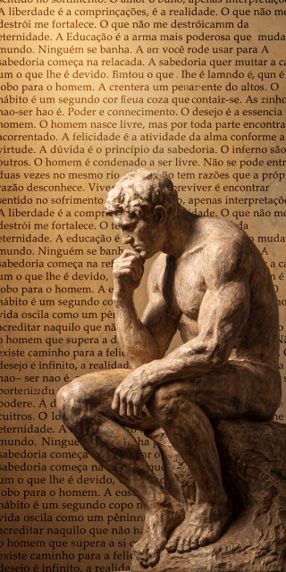 The Thinker Contemplative Wallpaper