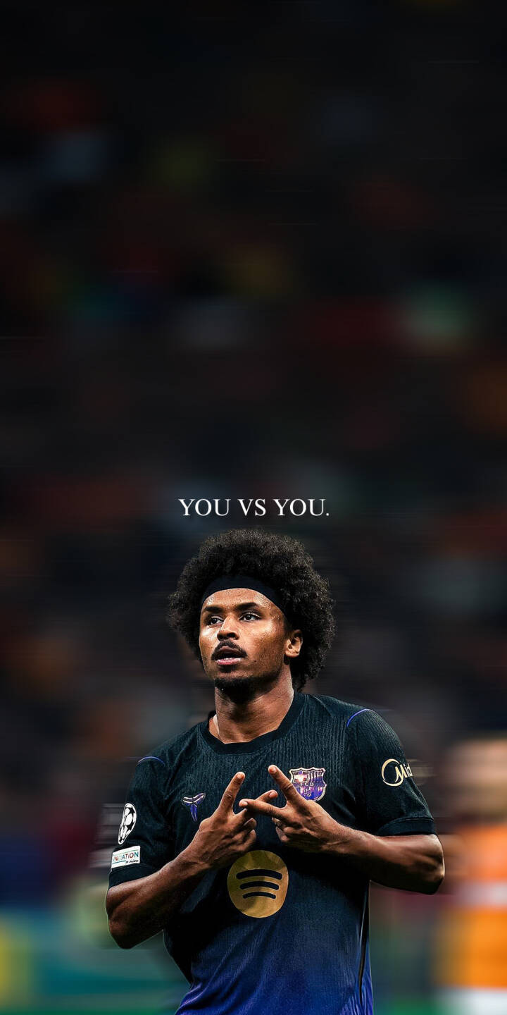 With a determined gaze, Jules Kounde stands mid-pose, his unique hand gesture captured beneath the powerful 'YOU VS YOU' motivational text in this striking 4K wallpaper for iPhone. This premium FC Barcelona player wallpaper is perfect for any football enthusiast. | sports football motivational iphone wallpaper fc barcelona mobile you vs you 4k wallpaper hd wallpaper adeyemi With a determined gaze, Jules Kounde stands mid-pose, his unique hand gesture captured beneath the powerful 'YOU VS YOU' motivational text in this striking 4K wallpaper for iPhone. This premium FC Barcelona player wallpaper is perfect for any football enthusiast.