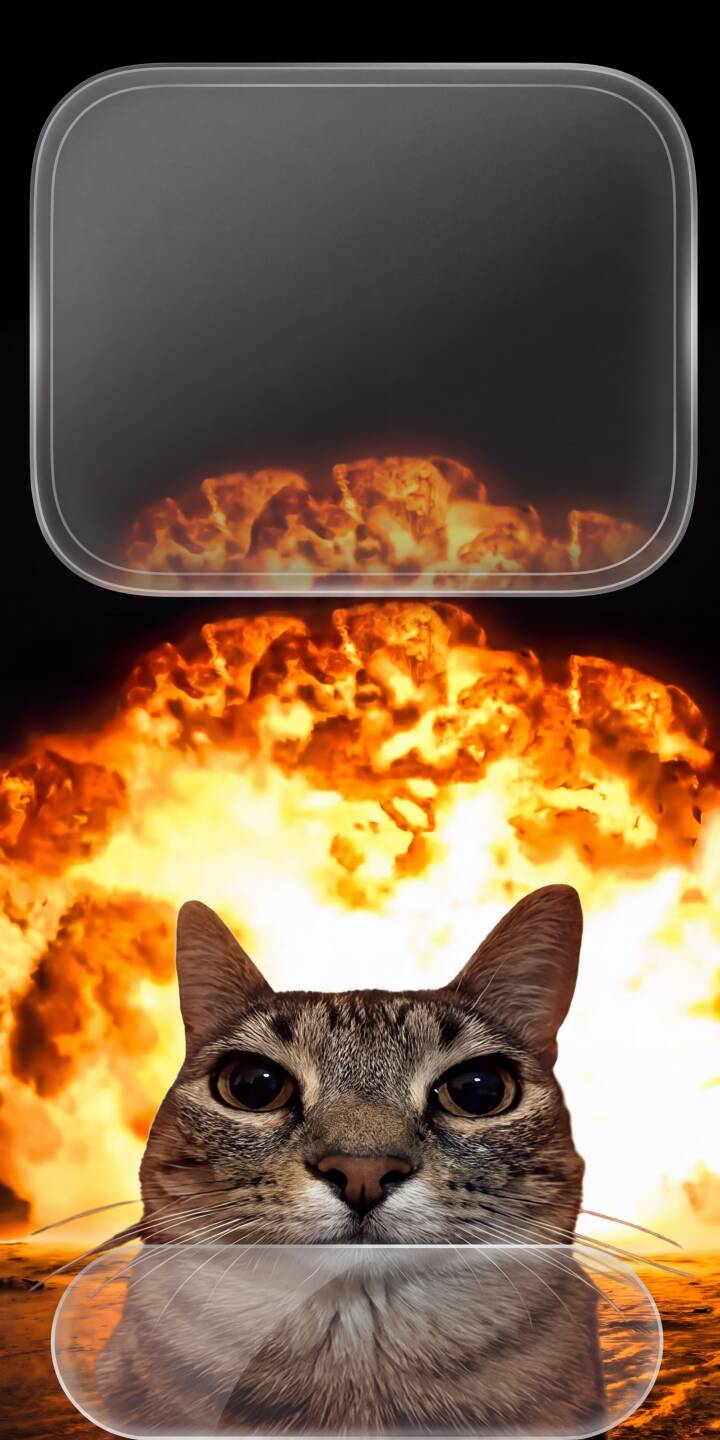 A colossal fiery explosion erupts behind an intense tabby cat, whose piercing eyes look directly forward in this dramatic 4K wallpaper. This captivating wallpaper is perfect for personalizing your iPhone with a touch of playful destruction. | meme cat explosion iphone kitty apocalypse wallpaper mobile fireball 4k wallpaper hd wallpaper dramatic A colossal fiery explosion erupts behind an intense tabby cat, whose piercing eyes look directly forward in this dramatic 4K wallpaper. This captivating wallpaper is perfect for personalizing your iPhone with a touch of playful destruction.