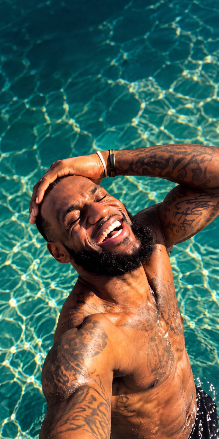 LeBron James' radiant laugh and closed eyes capture pure joy, surrounded by sparkling blue pool water in this stunning 4K wallpaper â a perfect mobile wallpaper for iPhone to brighten your screen. | basketball smile pool athlete lebron james summer lebron iphone wallpaper mobile 4k wallpaper hd wallpaper LeBron James' radiant laugh and closed eyes capture pure joy, surrounded by sparkling blue pool water in this stunning 4K wallpaper â a perfect mobile wallpaper for iPhone to brighten your screen.