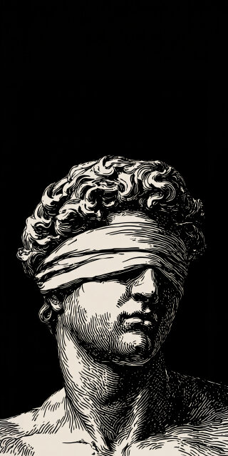 Blindfolded Classical Sculpture Wallpaper