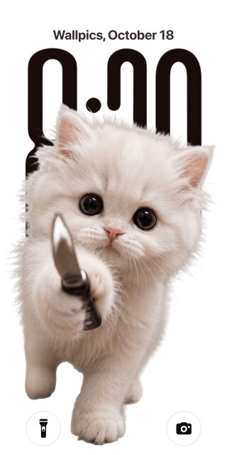 Fierce Kitten Knife Wallpaper