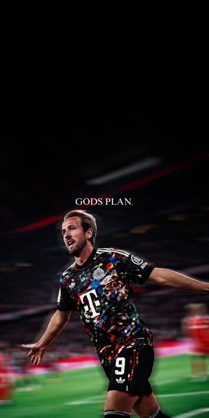 Harry Kane cheers on the field with arms outstretched and an open-mouthed expression of triumph, donning his distinctively colorful Bayern Munich number 9 kit in this vibrant 4K wallpaper. This inspirational football wallpaper, featuring the text "GODS PLAN.", is perfect for your iPhone screen. | sports football celebration iphone soccer wallpaper mobile 4k wallpaper hd wallpaper bayern munich harry kane gods plan Harry Kane cheers on the field with arms outstretched and an open-mouthed expression of triumph, donning his distinctively colorful Bayern Munich number 9 kit in this vibrant 4K wallpaper. This inspirational football wallpaper, featuring the text "GODS PLAN.", is perfect for your iPhone screen.