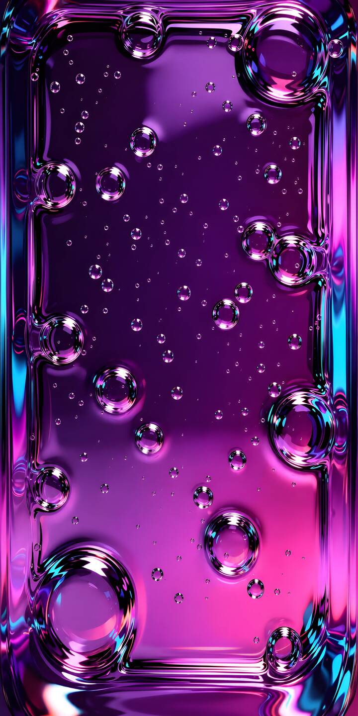 A captivating gradient of electric purple and vibrant pink flows behind clear, glistening bubbles that shimmer with hints of neon blue, creating an immersive 4K abstract liquid wallpaper perfect for iPhone screens. This highly reflective and bubbly aesthetic wallpaper offers a dynamic and modern look. | purple neon liquid iphone abstract bubbles wallpaper vibrant mobile 4k wallpaper hd wallpaper glossy A captivating gradient of electric purple and vibrant pink flows behind clear, glistening bubbles that shimmer with hints of neon blue, creating an immersive 4K abstract liquid wallpaper perfect for iPhone screens. This highly reflective and bubbly aesthetic wallpaper offers a dynamic and modern look.