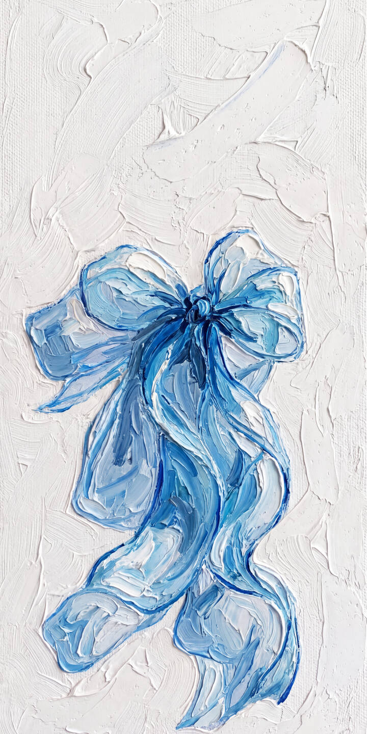 Rich impasto texture and varying shades of blue bring this elegant ribbon to life in a stunning 4K wallpaper. This artistic bow wallpaper is perfect for personalizing your iPhone with a touch of painterly sophistication and calm. | aesthetic bow iphone wallpaper oil painting mobile light blue 4k wallpaper hd wallpaper textured impasto blue ribbon Rich impasto texture and varying shades of blue bring this elegant ribbon to life in a stunning 4K wallpaper. This artistic bow wallpaper is perfect for personalizing your iPhone with a touch of painterly sophistication and calm.