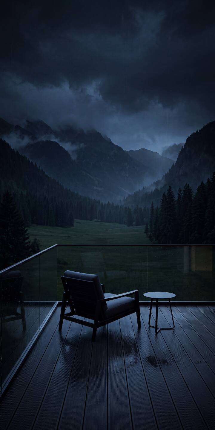 Overcast skies hang heavily above misty, dark mountains, framing a lush green valley from a sleek, wet wooden balcony in this atmospheric 4K wallpaper. This serene landscape is the perfect wallpaper for your iPhone, offering a moment of quiet contemplation. | landscape balcony valley iphone nature mountains wallpaper mobile moody 4k wallpaper hd wallpaper atmospheric Overcast skies hang heavily above misty, dark mountains, framing a lush green valley from a sleek, wet wooden balcony in this atmospheric 4K wallpaper. This serene landscape is the perfect wallpaper for your iPhone, offering a moment of quiet contemplation.