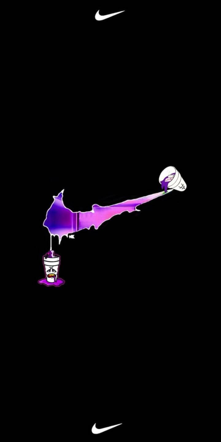 Vibrant purple liquid dramatically drips from a stylized Nike swoosh, spilling into a waiting double cup in this unique 4K wallpaper ",-" an edgy aesthetic wallpaper perfect for your iPhone. | dark Vibrant purple liquid dramatically drips from a stylized Nike swoosh, spilling into a waiting double cup in this unique 4K wallpaper ",-" an edgy aesthetic wallpaper perfect for your iPhone.