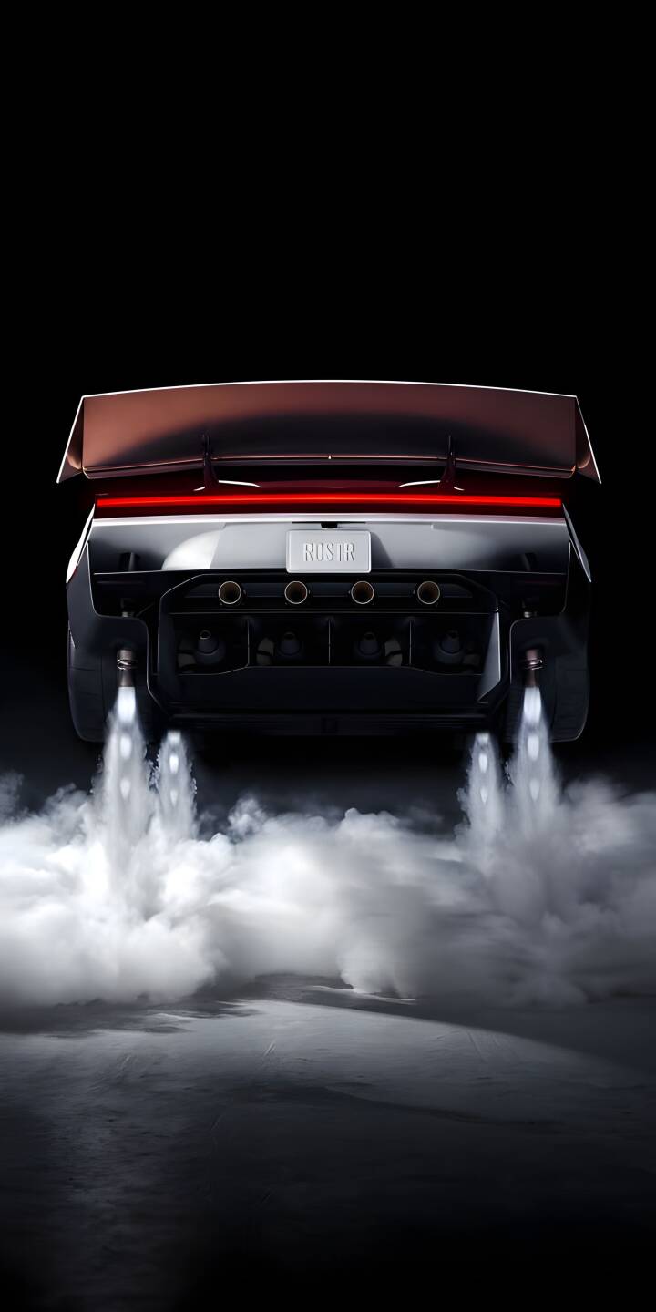 Billowing white smoke dramatically explodes from beneath the sleek 'ROS R' hypercar, its full-width red taillight piercing the dark abyss. This high-octane 4K car wallpaper, showcasing its powerful design and a captivating bronze spoiler, is an essential wallpaper for any iPhone enthusiast. | car dark smoke iphone dynamic wallpaper futuristic hypercar mobile 4k wallpaper hd wallpaper automotive Billowing white smoke dramatically explodes from beneath the sleek 'ROS R' hypercar, its full-width red taillight piercing the dark abyss. This high-octane 4K car wallpaper, showcasing its powerful design and a captivating bronze spoiler, is an essential wallpaper for any iPhone enthusiast.