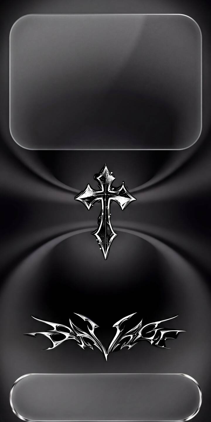 A sharply detailed, metallic gothic cross takes center stage, gleaming with silver edges against a deep, dark swirling background in this captivating 4K wallpaper. This stunning and aesthetic wallpaper, perfect for iPhone, also features an intricate tribal-style graphic at the bottom. | black cross silver symbol gothic iphone wallpaper spiritual mobile 4k wallpaper hd wallpaper dark aesthetic A sharply detailed, metallic gothic cross takes center stage, gleaming with silver edges against a deep, dark swirling background in this captivating 4K wallpaper. This stunning and aesthetic wallpaper, perfect for iPhone, also features an intricate tribal-style graphic at the bottom.