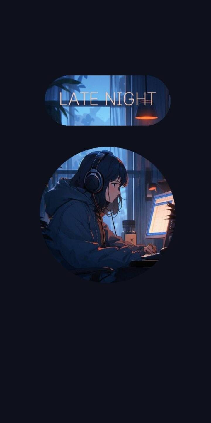 The soft glow of a computer screen illuminates an anime girl with headphones, intently focused on her work during the late hours, making a perfect 4K wallpaper. This atmospheric scene is an ideal aesthetic wallpaper for iPhone users looking for a tranquil backdrop. | cartoon The soft glow of a computer screen illuminates an anime girl with headphones, intently focused on her work during the late hours, making a perfect 4K wallpaper. This atmospheric scene is an ideal aesthetic wallpaper for iPhone users looking for a tranquil backdrop.