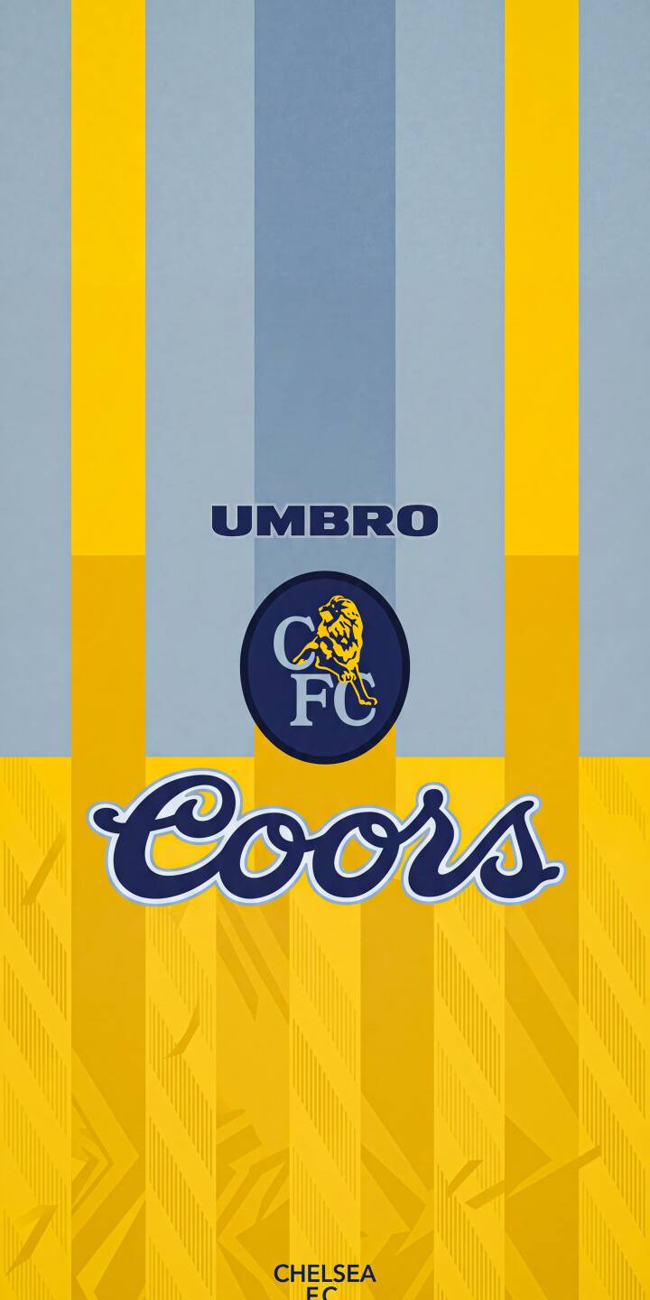 Striking yellow and blue stripes define this retro Chelsea FC kit, featuring the iconic Umbro logo and Coors sponsor, making it an essential 4K wallpaper for any fan. This vintage football jersey wallpaper is perfectly optimized for iPhone, bringing classic style to your device. | iphone vintage wallpaper stripes mobile chelsea fc 4k wallpaper hd wallpaper football kit umbro yellow blue retro kit Striking yellow and blue stripes define this retro Chelsea FC kit, featuring the iconic Umbro logo and Coors sponsor, making it an essential 4K wallpaper for any fan. This vintage football jersey wallpaper is perfectly optimized for iPhone, bringing classic style to your device.